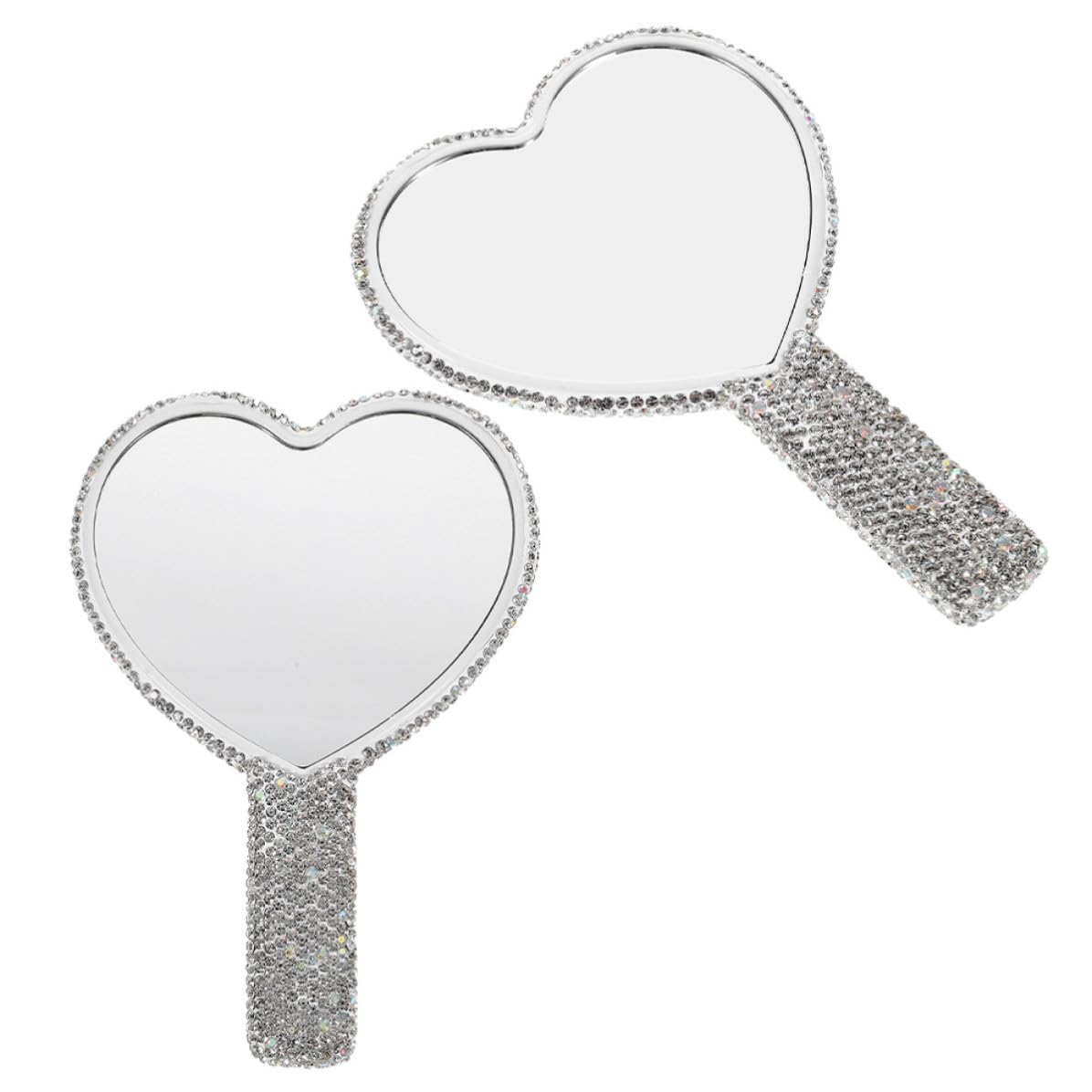 Miroir de poche cœur strass en ABS élégant haute clarté