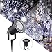 Produktbild LED Projektor Lichter,LED Projektionslampe Weiß Snowflake Landschaft Weihnachts Wandstrahler Außenstrahler Lichteffekte dynamische Motive, Party Licht, Gartenlicht für Festen DJ Xmas