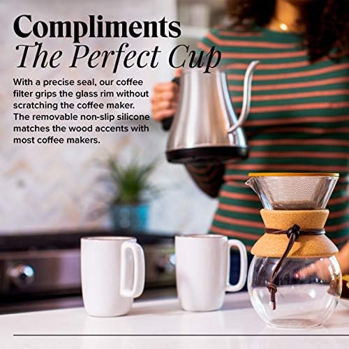 Willow & Everett Reusable Pour Over Coffee Filter  Gold-Rimmed, Paperless, Pour Over Coffee Maker Filter - Permanent, Stainless-Steel Coffee Dripper