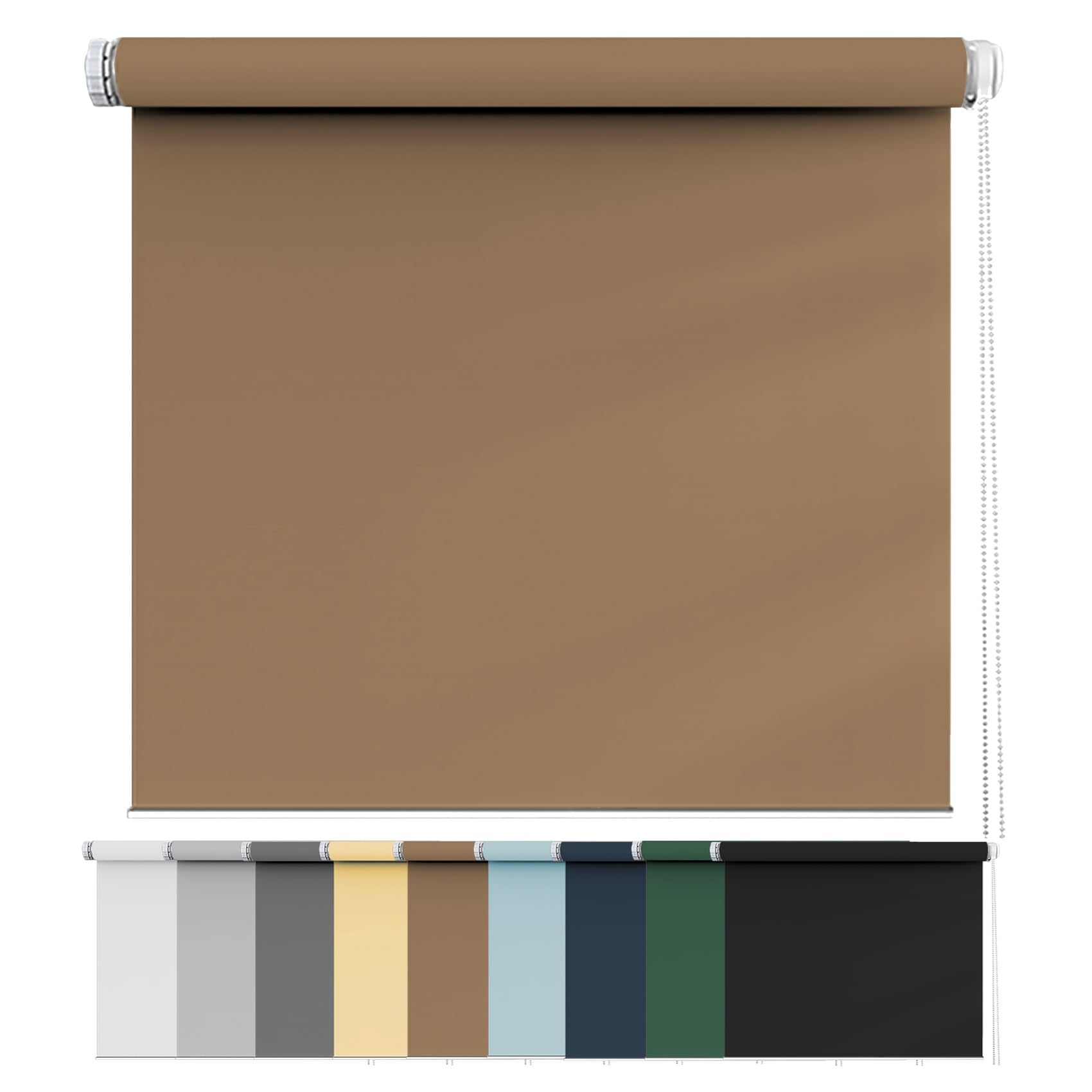 No Drill Blinds Curtains 70 x 170 cm, Thermal Insulated,UV Protection Sunshade Privacy Screen, with Install Accessories, for Window and Door, Taupe