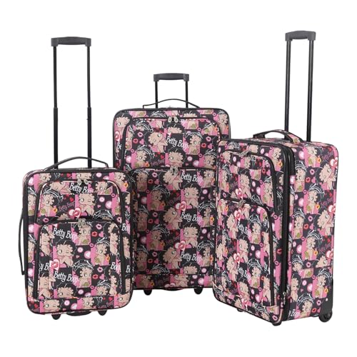 Karriage-Mate Betty Boop 3-Piece Luggage Set (20'/24'/28') - Lightweight Rolling...
