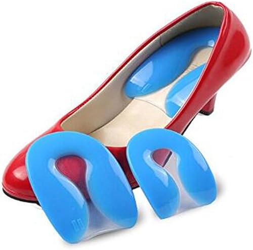 Almohadillas de gel de silicona en forma de U para el talón, corrección de remisión, almohadillas de apoyo para el talón para fascitis plantar,