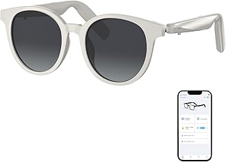 GetD Smart Sunglasses, Round Polarized Lens Bluetooth Glasses for Women and Men with Speaker, Music Glasses AI Translator, 11H Battery Life, Voice Control, Smart Eyewear for Travel Driving Meeting