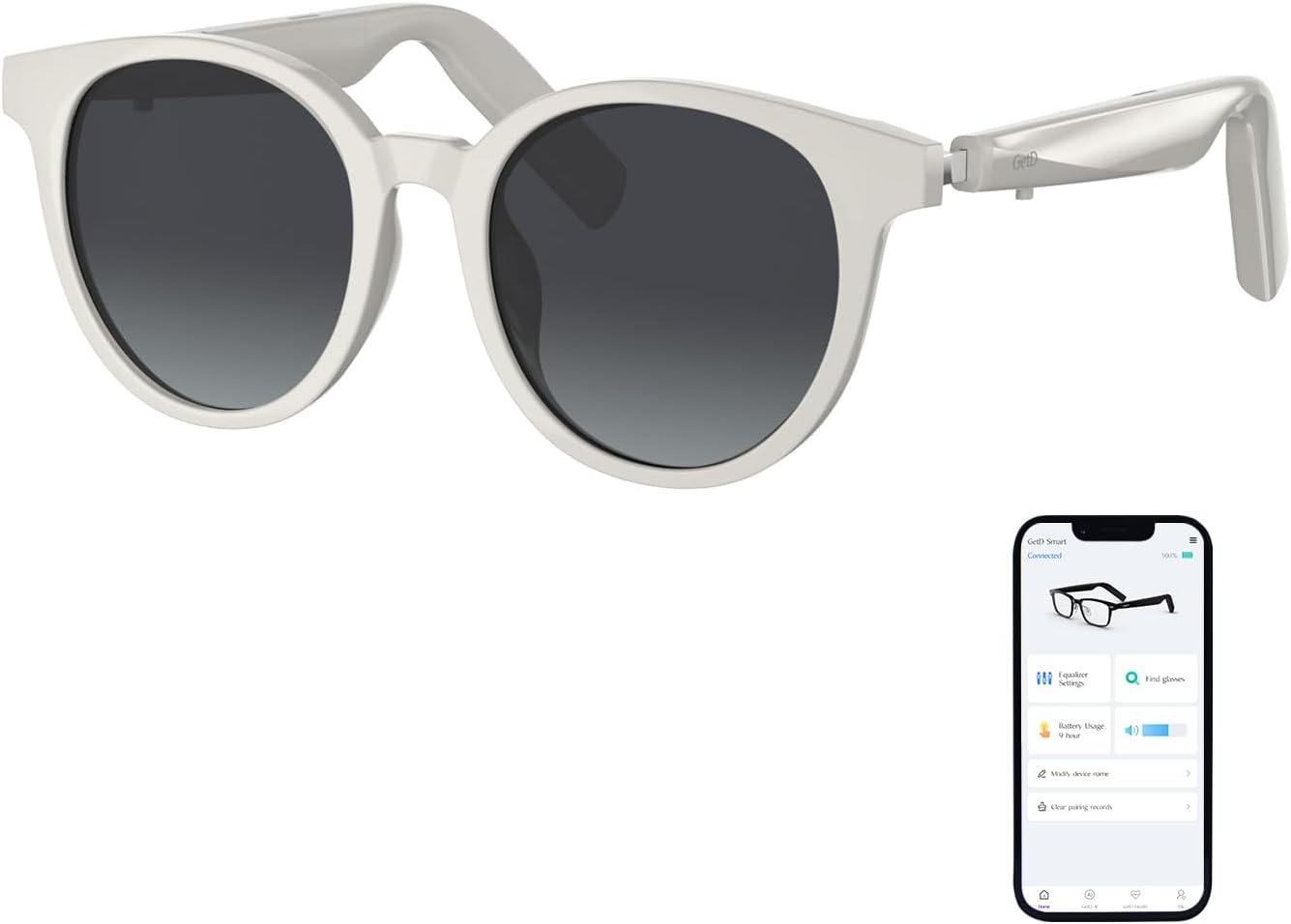 GetD AI Glasses for Men & Women, Low Bridge Fit, Smart Sunglasses Powered by ChatGPT with 74-Language Translation, Bluetooth 5.4, 11H Music/9H Call, UV400 & Polarized Lenses for Travel & Daily Use