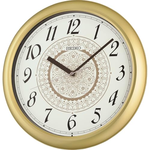 Alloggiamento in plastica Seiko Clock Orologio da parete Oro metallizzato