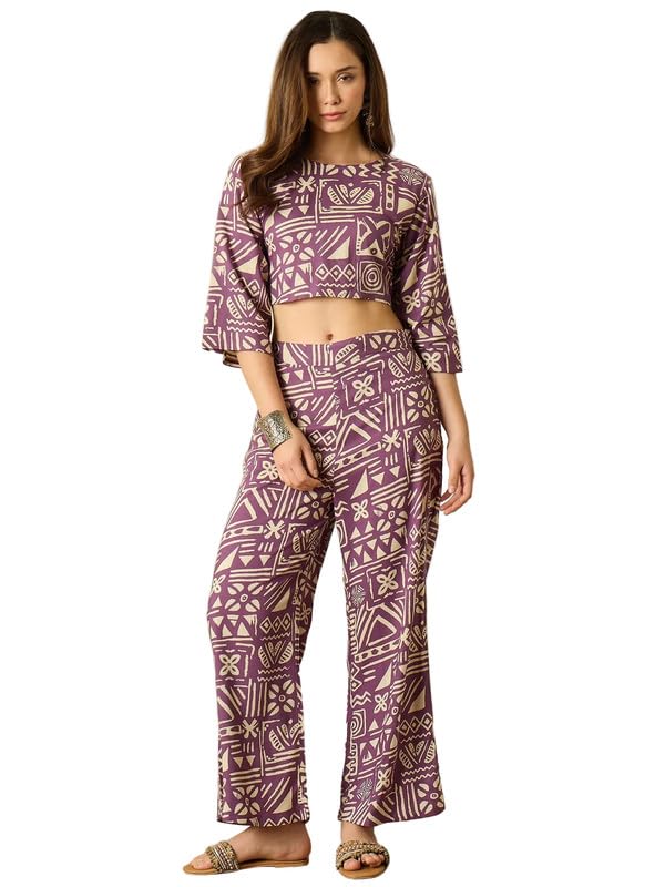 inweave DUSTY MAUVE PRINT TOP BOTTOM SET-picture-6