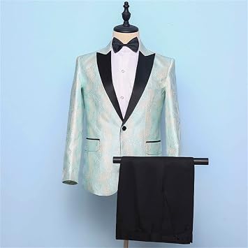 Men's Two-Piece Suit Suit Groom Wedding Dress Best Man Suit Fit Dress Performance Costume(Large)
