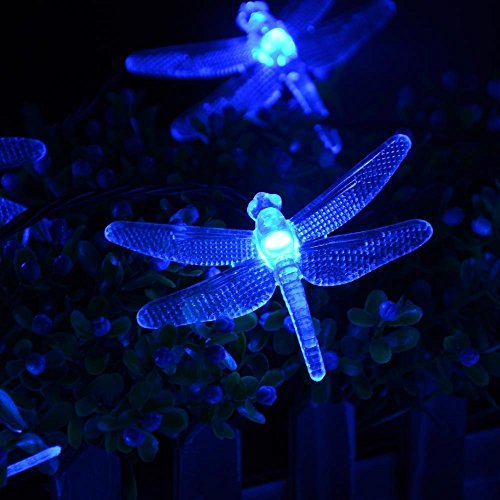 EONANT Dragonfly lights, 20FT/6M 30 LED Solar String Lights with 2 Modes Lights Waterproof for Outdoor Garden - Image 4