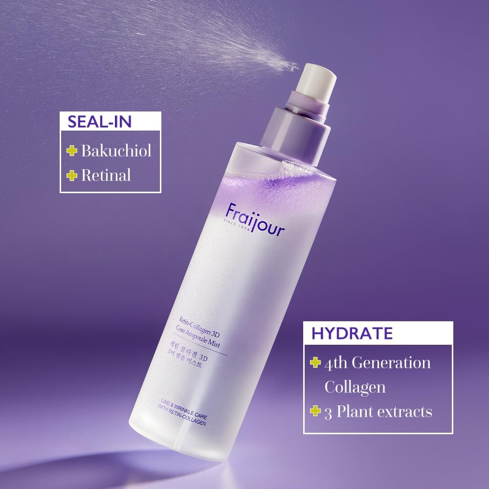 Fraijour Retin-Collagen 3D Core Ampoule Mist – Anti-Aging Facial Mist with Retinal, Bakuchiol & Hydrating Oils, Firms & Plumps Skin, Low pH, for Sensitive Skin, 6.76 fl.oz. - Image 5