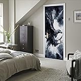 vinilo para puertas de madera 40x120cm(15.74 inches * 47.24 inches) águila animal Pegatina Vinilo floral para puertas, cocinas, baños, despensas, farmacias, boutiques, probadores, restaurantes