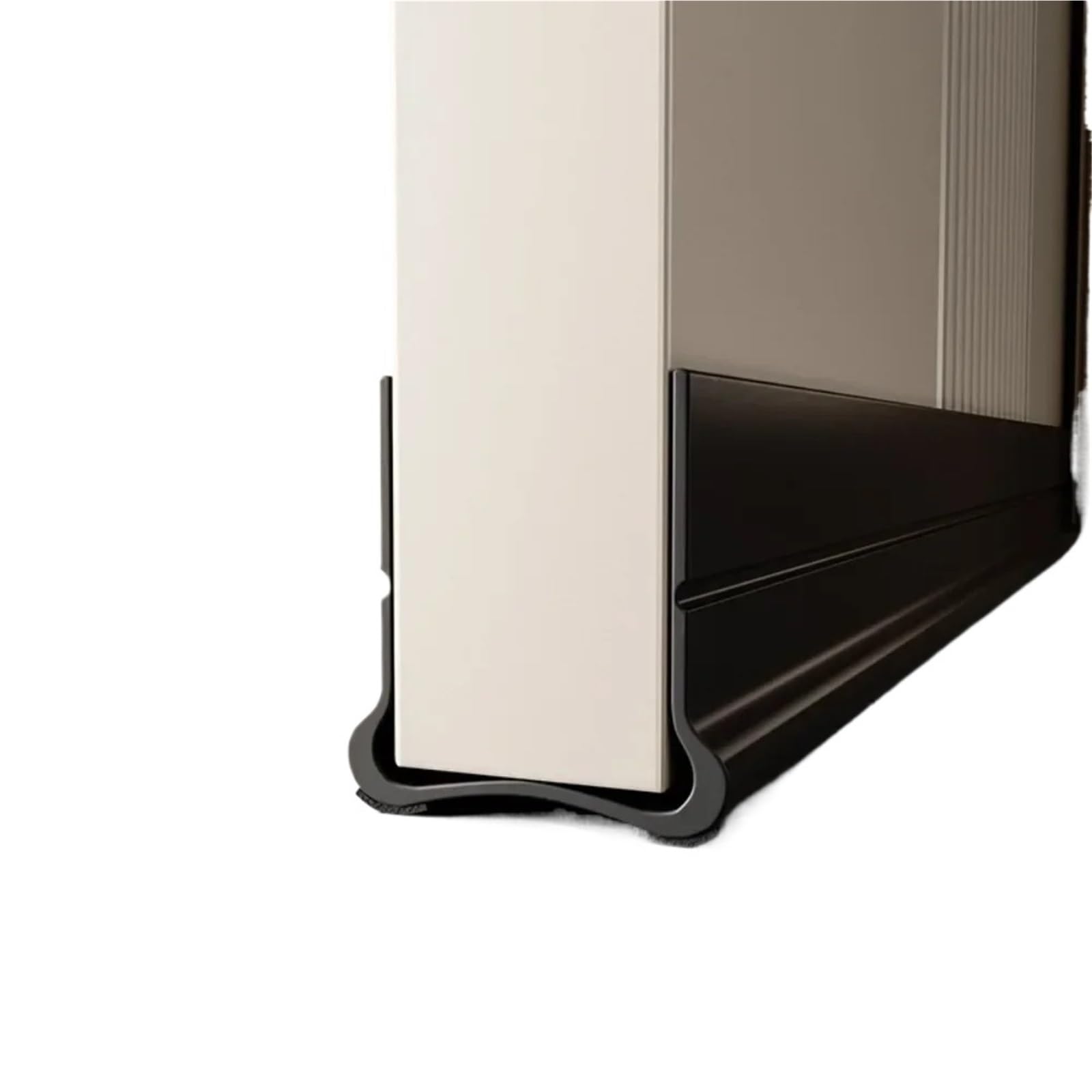 Draft Excluder For Doors 1-4PCS Self-adhesive Door Bottom Sealing Strip Wind And Proof Weather Strip With Soundproofing Felt PVC Flexible Door Strip(Black,4PCS)