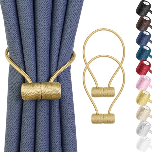 Remunkia Magnetic Curtain Tiebacks 2 Pack, Curtain Tie Backs Holder,