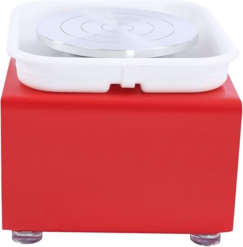 Miniatura 6 de Mini rueda de cerámica, rueda de cerámica eléctrica de velocidad ajustable de 3.9 in para niños con lavabo desmontable, para enseñanza de cerámica