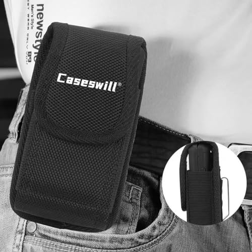 Caseswill Nylon Pouch for Nokia 2780 Flip / 2760 Flip / 2660 Flip / 2720 V Flip,Iris Flip,Cat S22 Flip,TCL Flip Go/Classic/Flip 2,Sonim XP3 Plus,Alcatel Go Flip 4 / Go Flip V Case Belt Clip Holster