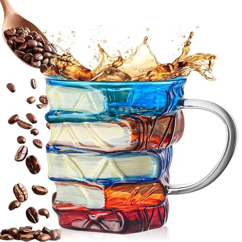 3D Painted Book Mug, 2025 Neuheit Lackierter Buchbecher, Buchtasse, Einzigartige Büchertasse, Kaffeebecher Bücher, Gemalte Buch Tasse, Buch Kaffeetasse, Sammlung Geschenke für Literaturliebhaber