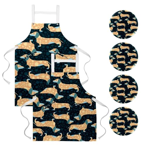 Tablier de cuisine anti-tache : lot de 2 avec broches pour protéger vos vêtements
