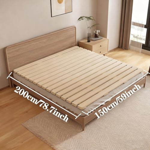 XIJIXILI Floor Bed Frame Japanese Bed Frame Foldable Slatted Bed Base Wooden Floor Platform Guest Tatami Mat — view 2