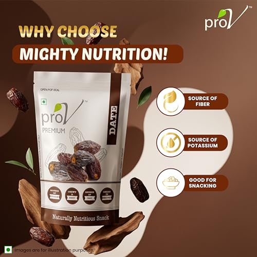 Image of ProV Premium Dates - 250gm| Natural Khajoor| No Added Sugar | No Preservatives| Healthy, Tasty & Nutritious Dryfruits Snack | Rich in Iron, Fiber| Sweet Jewel of The Deserts| (Pack of 3)