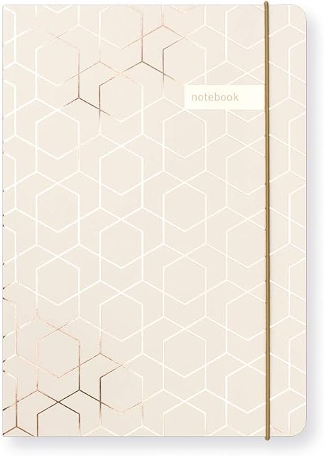 Matilda Myres Notebook - A5 Lined - Ivory & Rose Gold