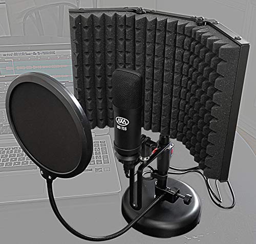 Axcessables Mx-715 Usb Condenser Microphone With Sf-2 Desktop Isolation Shield Bundle #TOP1