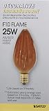 Satco S3374 120V Candelabra Base 25-Watt F10 Light Bulb, Amber – view 6