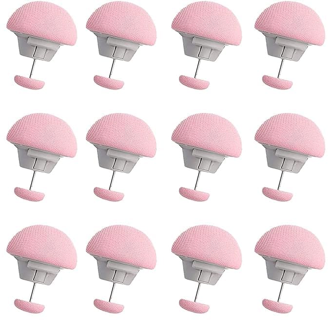 Kolorful Mushroom Shape Duvet Clips, Non-Slip Cover Fixator, Comforter Quilt Holder with One-Key Unlock for Blanket Bed Sheet Curtain Socks Mattress Covers (12, Pink)-picture-47