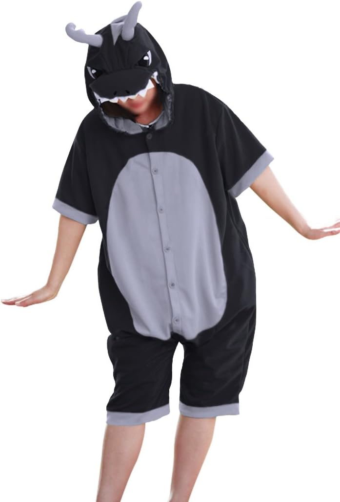 Lifeye Men Women Black Dragon Pajamas Animal Cosplay Costume