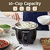 Elite Gourmet ERC2010B Electric Rice Cooker with Stainless Steel Inner Pot Makes Soups, Stews, Porridge's, Grains and Cereals, 10 cups cooked (5 Cups uncooked), Black