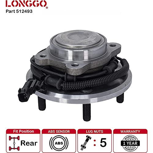 Longgo 512493 Rear Wheel Bearing And Hub Assembly For 2012-2016 Town & County Minivan | 2012-2019 Grand Caravan | 2012-2015 C/V | 2012-2013 Vw Routan | 5 Lugs W/Abs | Br930882 Ha590447 We61792 #TOP7