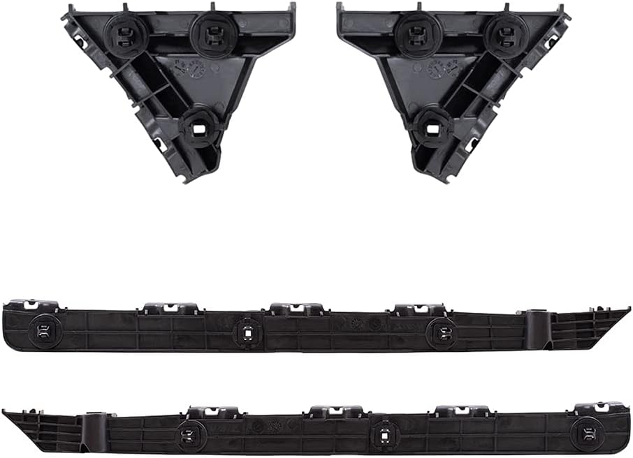 Brock Replacement Rear Driver and Passenger Side, Side Bumper Supports and Bumper Cover Retainers 4 Piece Set Compatible with 2007-2011 Camry & 2007-2011 Camry Hybrid