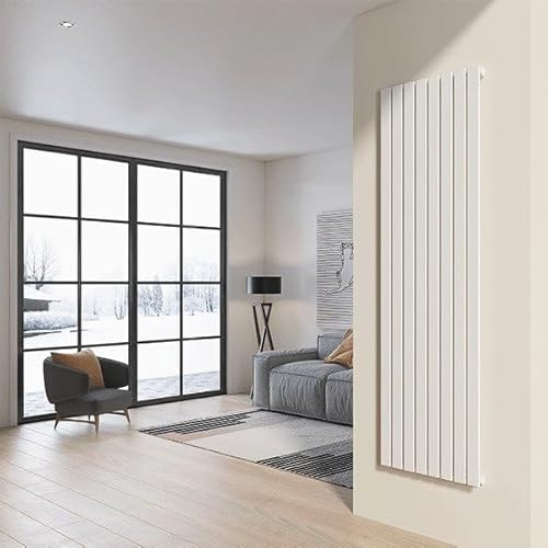 Radiatore da design a piastre 200x75 cm termoarredo verticale a tubi piatti LUCCA Bianco