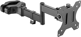 Maclean MC-984 uchwyt słupkowy do ekranów z podwójnym ramieniem przegubowym, 17-32″ uchwyt monitora do 8 kg, średnica słupka/rury od 28 do 60 mm, ramię monitora