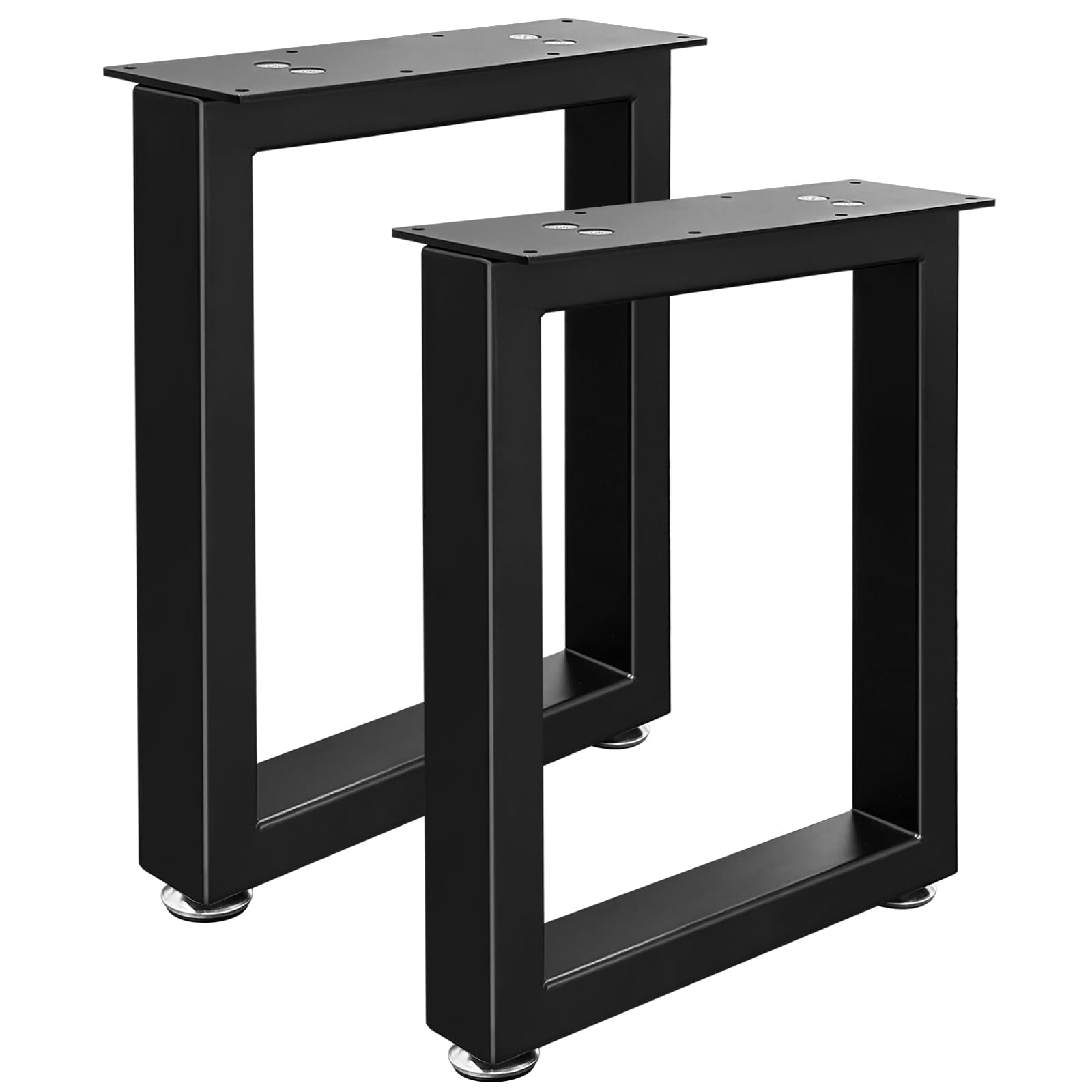 Jahof Gambe da tavolo in metallo nero, 30 x 40 cm, 2 pezzi, rettangolari, regolabili, resistenti, per tavolo da caffè, panca