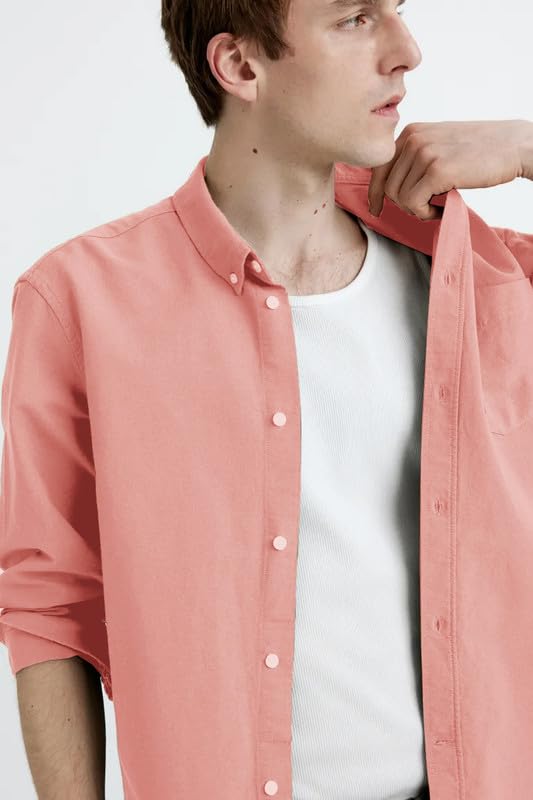 Image of BE ACTIVE Men's Oxford Cotton Lycra Casual Shirt || Men Stylish Shirt || Full Sleeves || Simple Shirt for Men || Timeless Style & Comfort