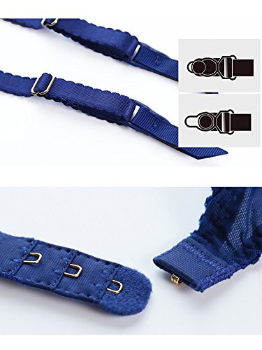 Varsbaby Women Sexy Lace Suspender Garter Belt for Thigh High Stockings(N034SL-XL-Blue) - Thumbnail 2