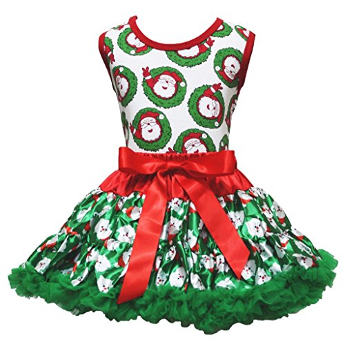 Camiseta verde de Papá Noel con falda para niñas ropa cómoda que evita rozaduras