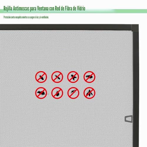 Miniatura 3 de Peilu Mosquitera Para Ventana, Mosquitera Con Mosquitera Y Marco De Aluminio, 100 X 120 Cm, Sin Agujeros Ni Tornillos, Protección Contra Insectos, Rejilla Para Ventanas Antracita