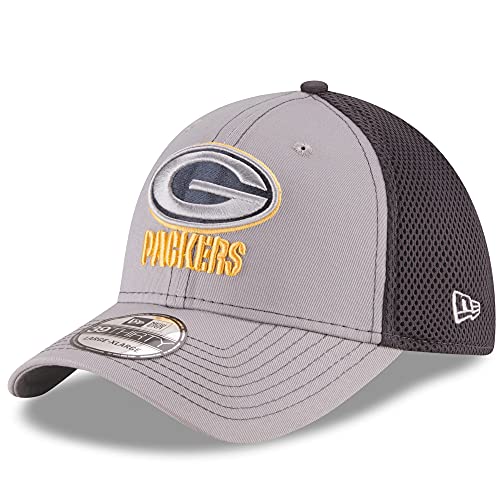 New Era NFL Green Bay Packers Grayed Out NEO 2 39THIRTY Stretch Fit Cap, Medium/Large, Gray