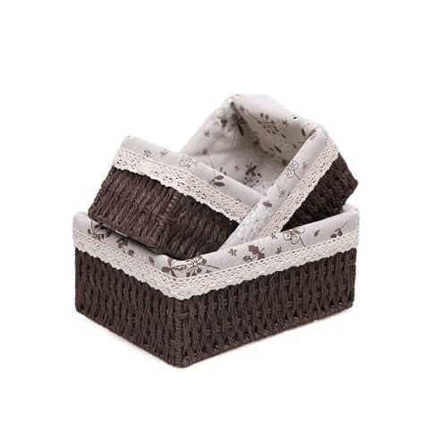 MRKU Basket Storage Box Kitchen bedroom Accessories 3pcs/set Desktop Cosmetics Sundries Key Remote Control Dustproof Dormitory