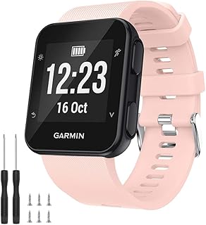 Watbro Band for Garmin Forerunner 35, Soft Silicone Replacement Watch Strap, for Garmin Forerunner 35 Smart Watch, Fit 5.11"-9.05" (130mm-230mm) Wrist (Pink)