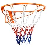 Aoneky Basketball Rim Replacement, Standard 18' Size Basketball Goal Hoop with Net Orange