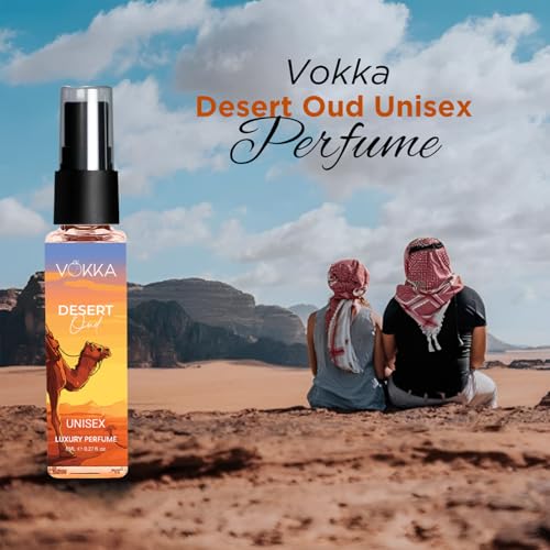 Image of Vokka Pocket Perfume Desert Oud 8ml | Unisex Luxury Long Lasting Arabian Perfume For Men And Women | Arabic Woody Scent Eau De Parfum | EDP Fragrance for Gift | Notes: Spicy Agarwood Ambery