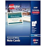 Avery Printable Note Cards, 4.25' x 5.5', Two-Sided Printing, Matte White, 2 Pack, 100 Cards Total (5813)