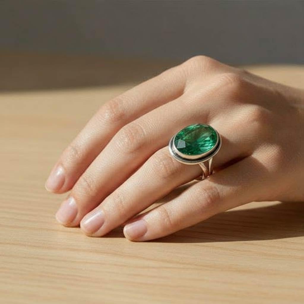 Handmade 925 Sterling Silver Plated Ring Chunky Natural Gemstone Turquoise, Carnelian, Moonstone, Rose Quartz Oval Boho Jewelry For Women