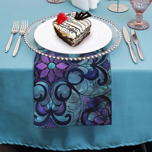 Servilletas de tela con estampado vitral 6 piezas miniatura 4