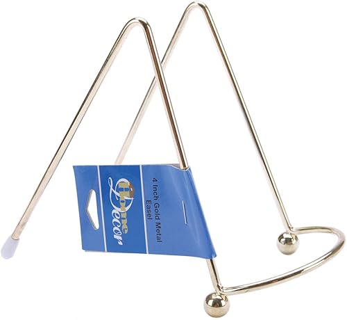 Darice, Soporte de exhibición de metal con caballete, dorado, 4 pulgadas