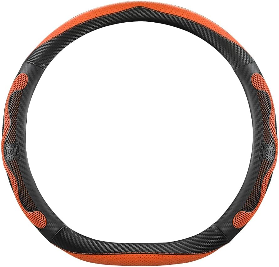 Honeycomb Upgraded Steering Wheel Cover for Four Seasons General Motors Interior Products(Orange)