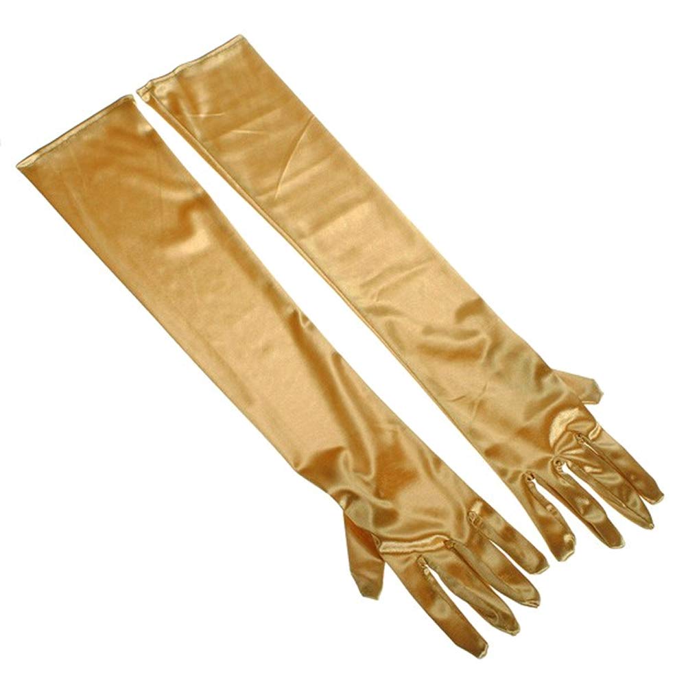 21" Long Flapper Evening Opera Satin Gloves for Women Elbow Length