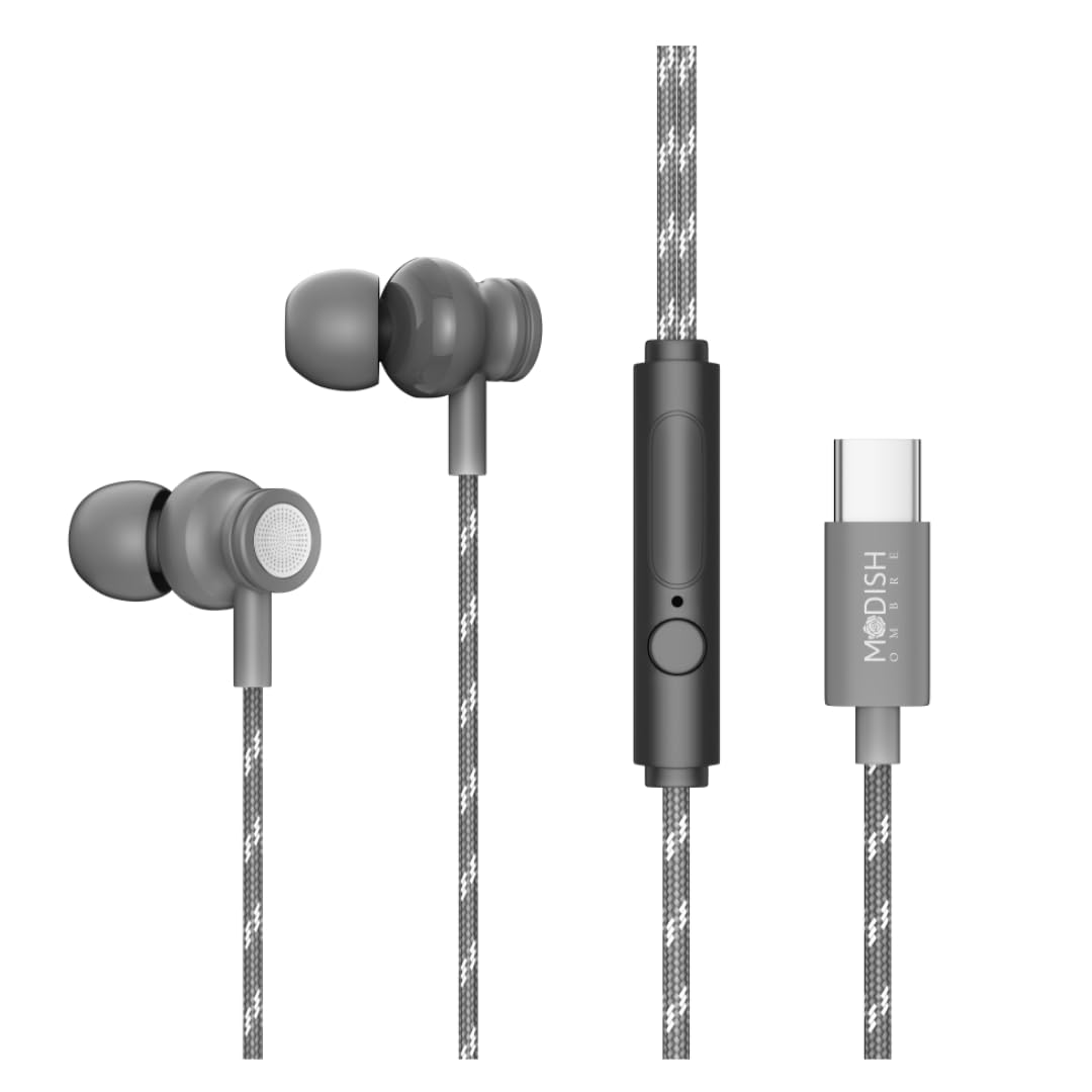 ModishOmbre M3 USB C Headphones,USB Type C Earphones Wired Earbuds Magnetic Noise Canceling in-Ear Headset with Microphone for iPhone 15, Samsung S23 S22 S21 S20 Flip Fold, Vivoo