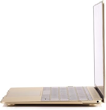 Compatible with MacBook 12 Inch A1534 - Slim Snap On Hard Shell Protective Cover and Keyboard Cover (Gold)